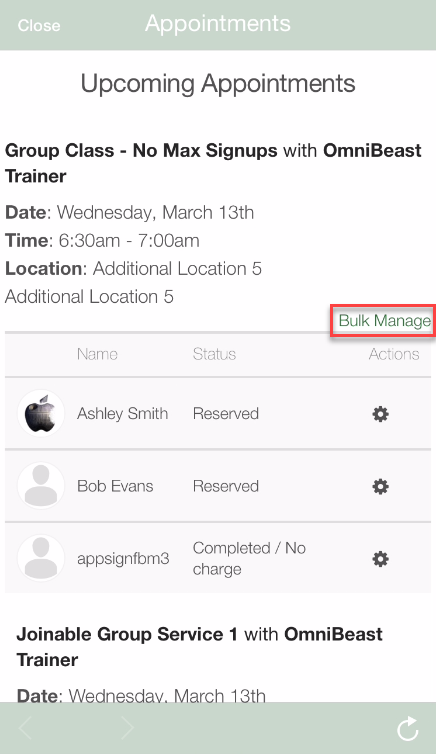 How do I close out a completed appointment within the app? | Exercise ...