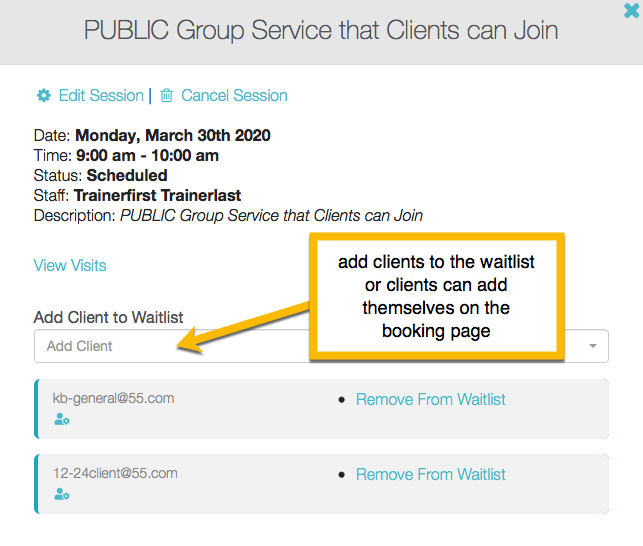 How do I enable a waitlist for services? | Exercise.com Knowledge Base