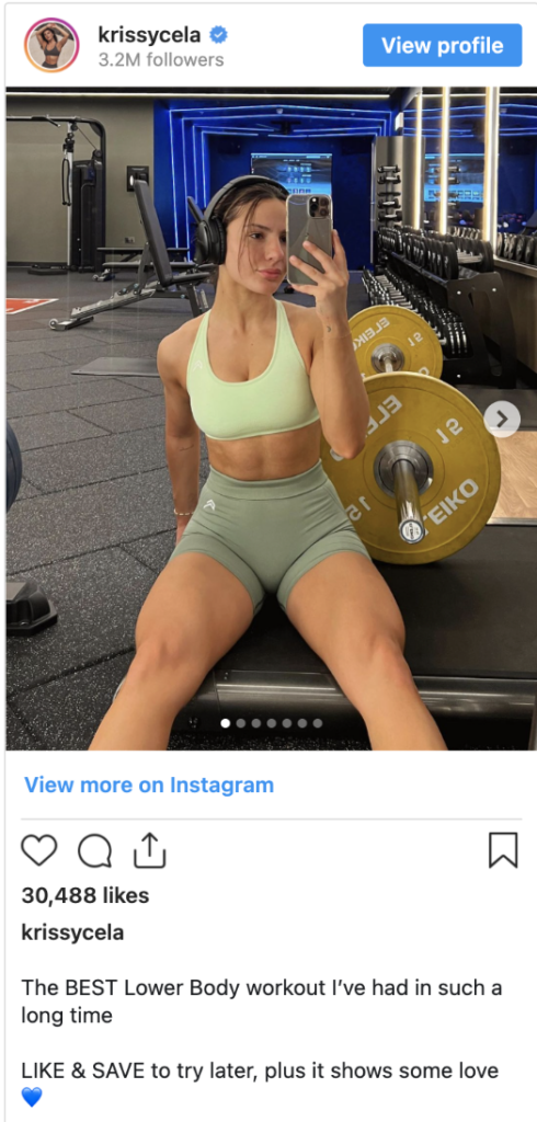 Krissy Cela Fitness Content