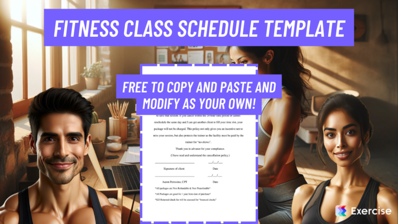 Fitness Class Schedule Template (PDF, DOC, XLS – FREE) | Exercise.com