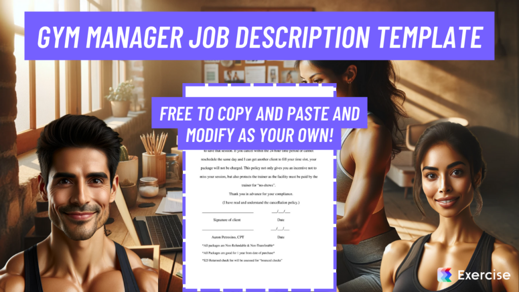 Gym Manager Job Description Example Template