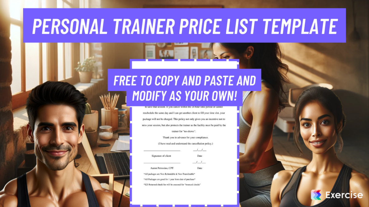 Personal Trainer Price List Template (FREE)