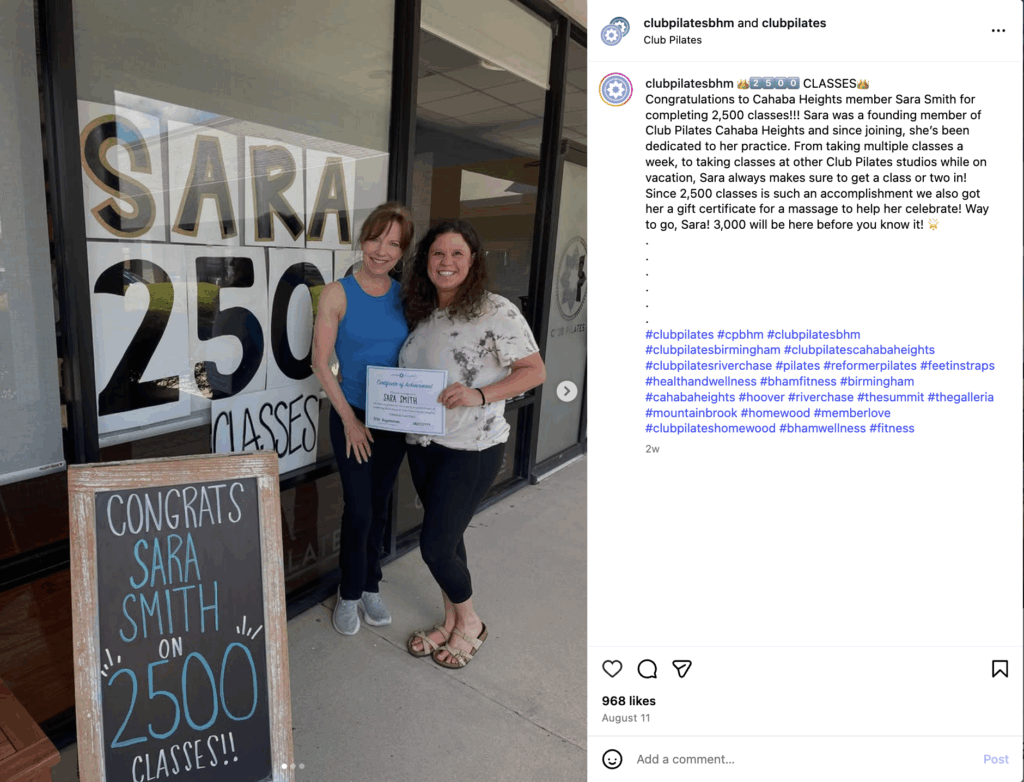 Fitness Studio Member Recognition