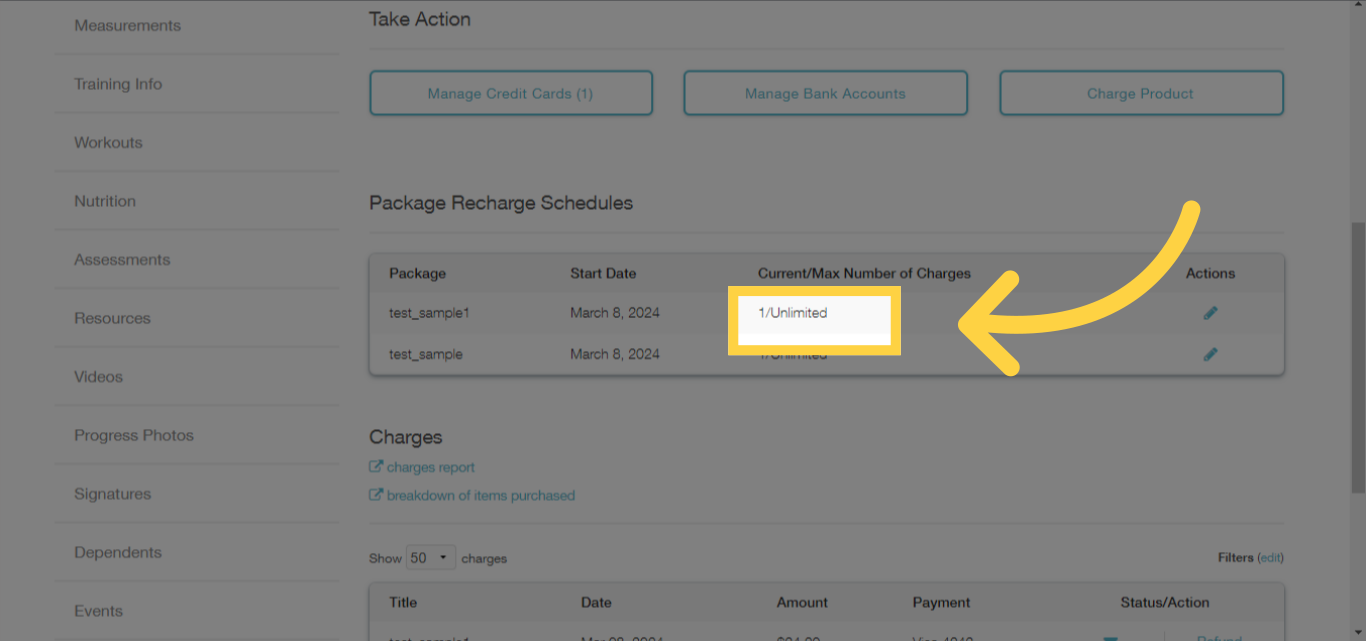 How to set the auto recharge on a package to unlimited? | Exercise.com ...