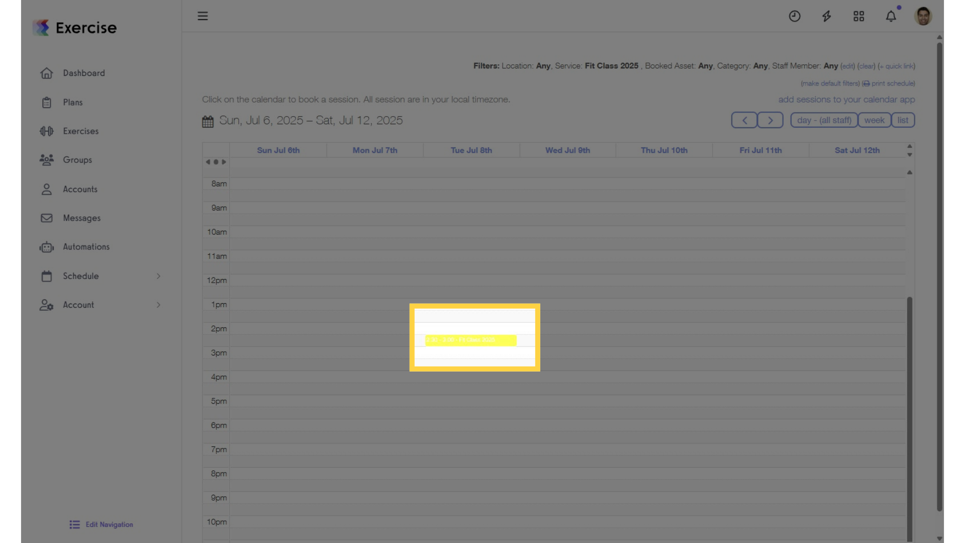 How the “Any Checked-In Visit Color” Works (Example).