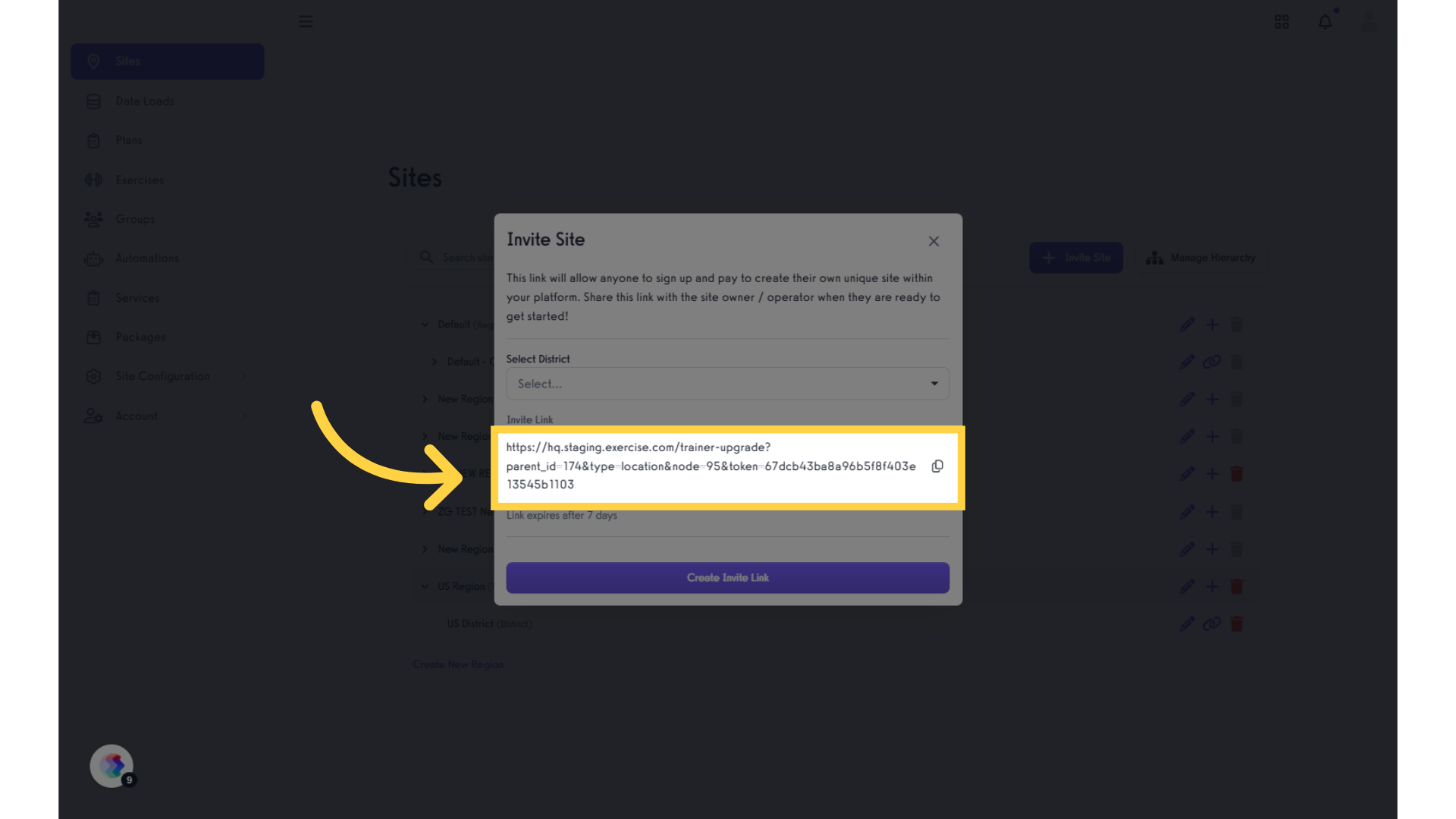 Copy the invite link and open it in a new tab or window.