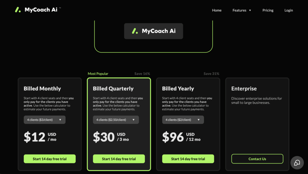 My Coach AI Pricing