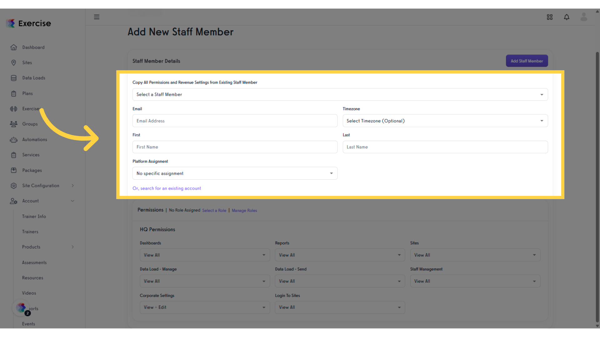 Enter Staff Information
